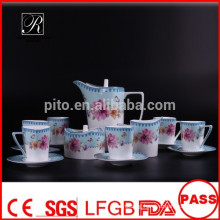 P&T 2015 new product bone china tea set coffee set flowers elegant design